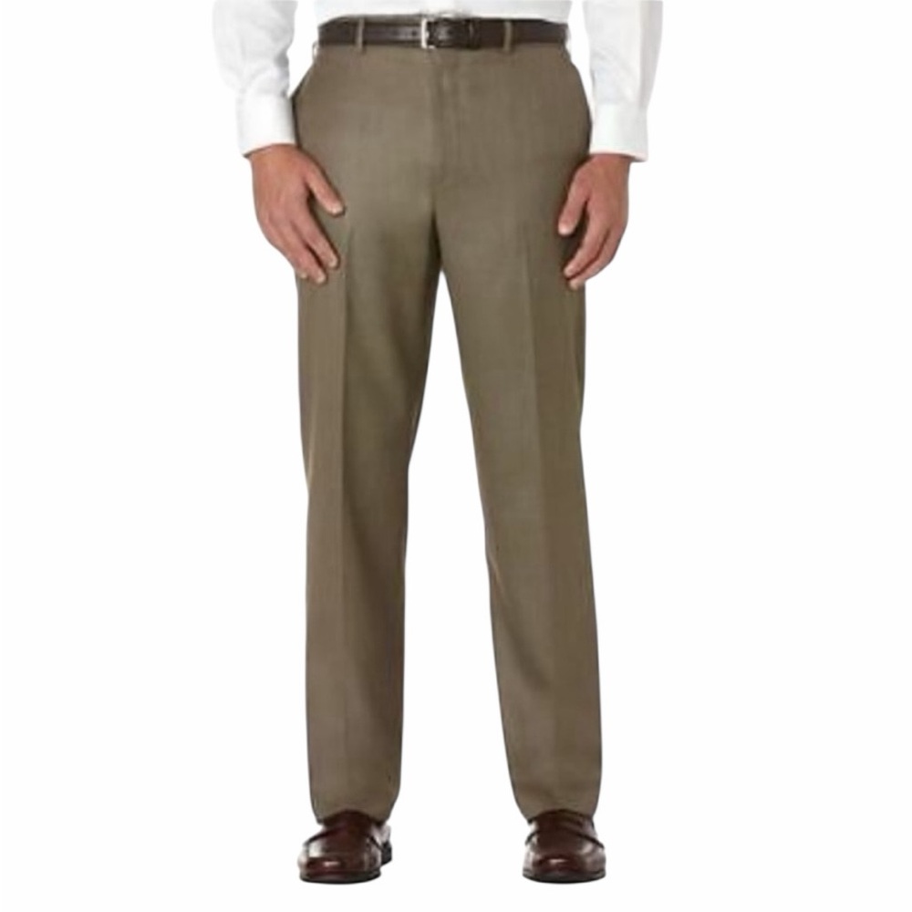 Savane Brown Flat Front Straight Fit Dress Pants - Size 32x30